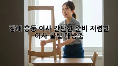 김해 흥동 이사 간단한 준비: 저렴한 이사 꿀팁 대방출! ✨